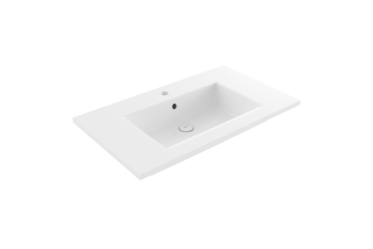 Bocci Milano Etajerli Lavabo (Parlak Beyaz)