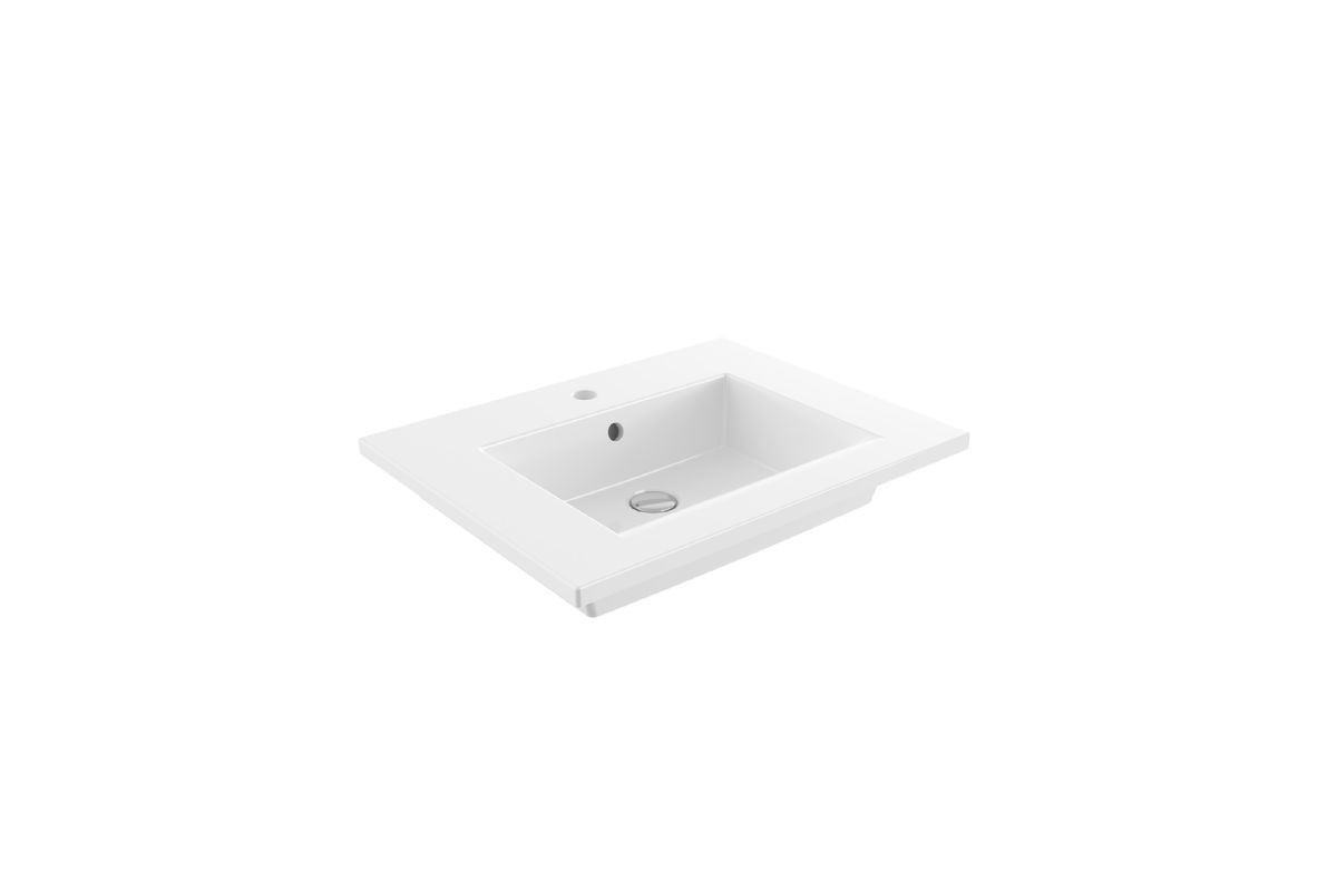 Bocci Milano Etajerli Lavabo (Parlak Beyaz)